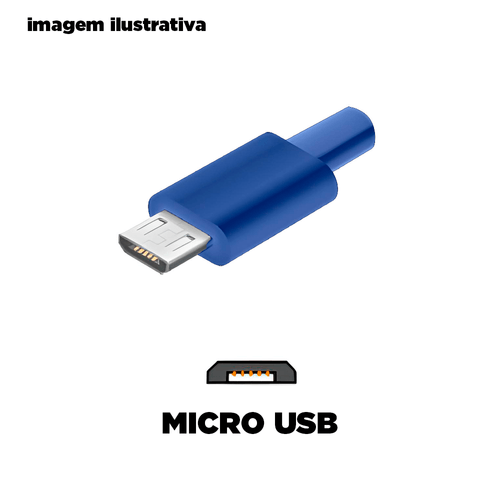 Cabo De Tecido Letron Micro Usb, Acabamento Em Alumínio, 1M - Azul Vq-D83
