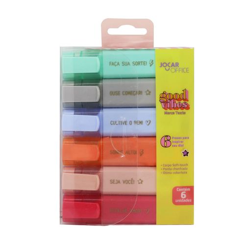Marca Texto Good Vibes 6 Cores Cx C/ 6 Estojos Jocar Office