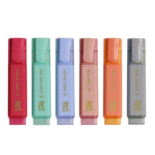 Marca Texto Good Vibes 6 Cores Cx C/ 6 Estojos Jocar Office
