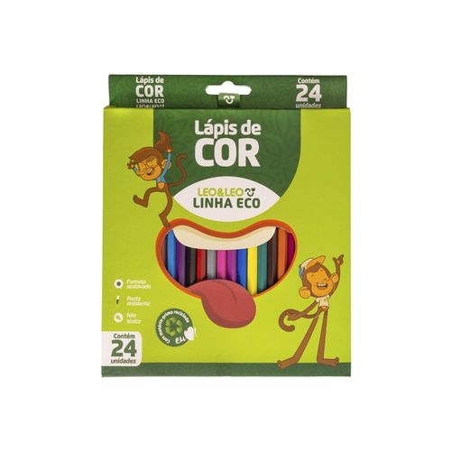 Lápis 24 Cores Eco Sextavado Leoeleo