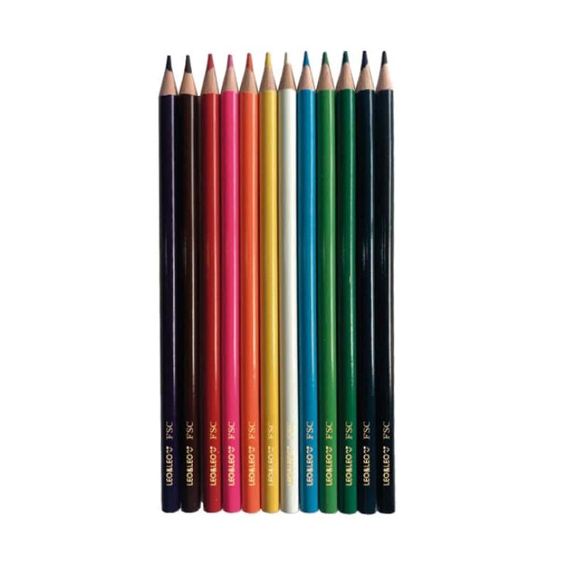 Lápis de Cor Escolar 12 24 36 Cores Sextavado Eco e Mini