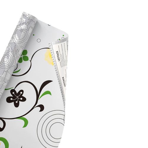 Plástico Adesivo Para Decoração Leotack Floral 01  45Cmx10M 80Mic Rolo Leoarte