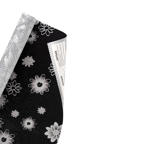 Plástico Adesivo Para Decoração Leotack Floral 05  45Cmx10M 80Mic Rolo Leoarte
