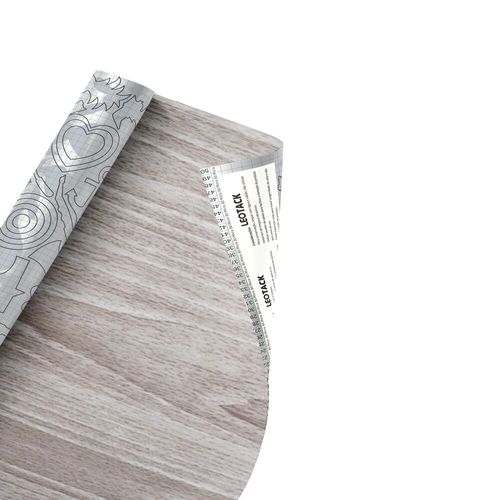 Plástico Adesivo Para Decoração Leotack Madeira Moderna 45Cmx10M 80Mic Rolo Leoarte