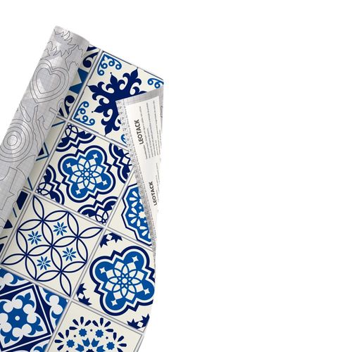 Plástico Adesivo Para Decoração Leotack Azulejo 01 45Cmx10M 80Mic Rolo Leoarte