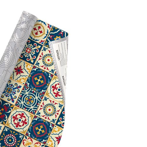 Plástico Adesivo Para Decoração Leotack Azulejo 03 45Cmx10M 80Mic Rolo Leoarte