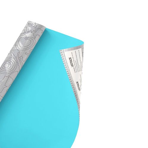 Plástico Adesivo Para Decoração Leotack Pastel Azul Claro Pastel  45Cmx10M 80Mic Rolo Leoarte