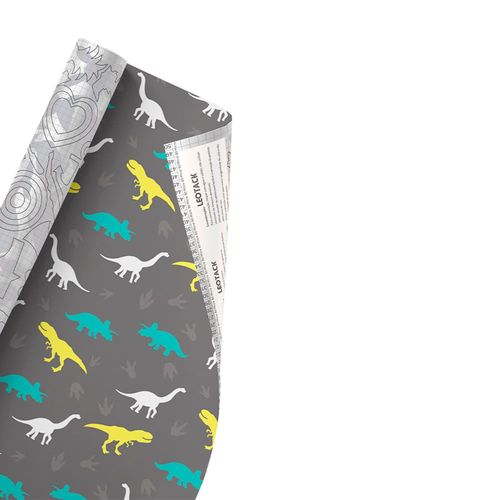 Plástico Adesivo Para Decoração Leotack Dino 45Cmx10M 80Mic Rolo Leoarte