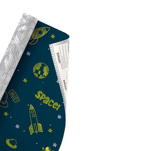 Plástico Adesivo Para Decoração Leotack Space Fun 45Cmx10M 80Mic Rolo Leoarte