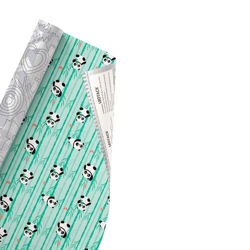 Plástico Adesivo Para Decoração Leotack Panda 45Cmx10M 80Mic Rolo Leoarte