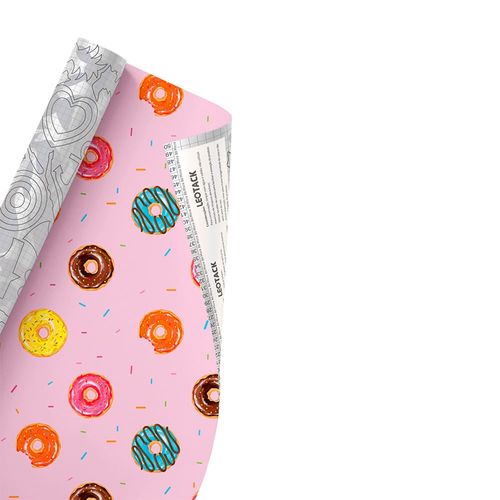 Plástico Adesivo Para Decoração Leotack Donut 45Cmx10M 80Mic Rolo Leoarte