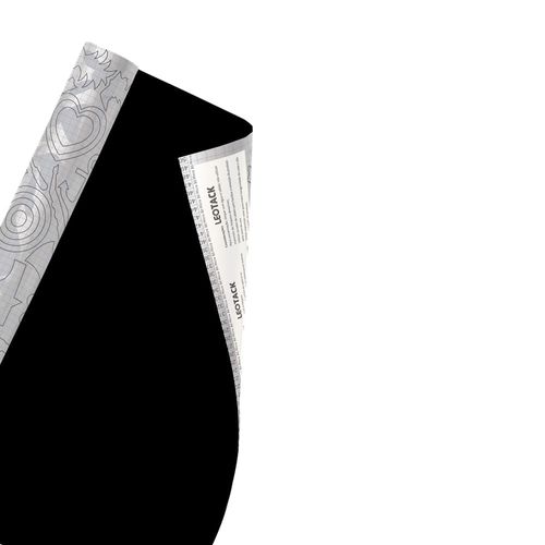 Plástico Adesivo Para Decoração Leotack Colors Preto 45Cmx1.5M 80Mic Cx/24 Rolos Leoarte