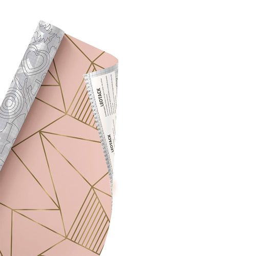 Plástico Adesivo Para Decoração Leotack Geométrico Rose Gold 45Cmx10M 80Mic Rolo Leoarte