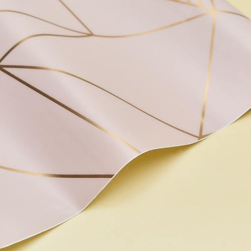 Plástico Adesivo Para Decoração Leotack Geométrico Rose Gold 45Cmx10M 80Mic Rolo Leoarte