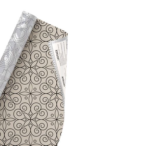 Plástico Adesivo Para Decoração Leotack Geométrico Arabesco Vitral 45Cmx10M 80Mic Rolo Leoarte