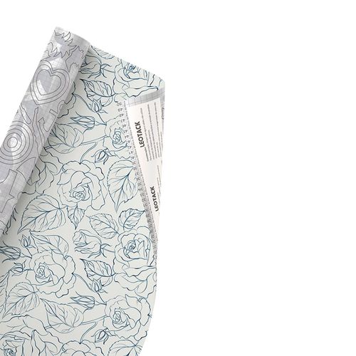 Plástico Adesivo Para Decoração Leotack Line Roses 45Cmx10M 80Mic Rolo Leoarte