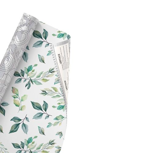 Plástico Adesivo Para Decoração Leotack Green Nature 45Cmx10M 80Mic Rolo Leoarte