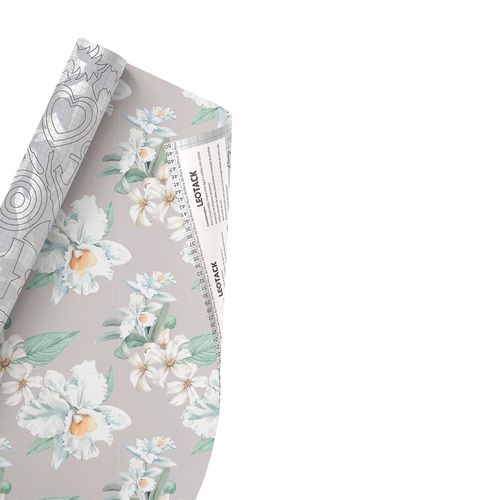 Plástico Adesivo Para Decoração Leotack Classic Flower 45Cmx10M 80Mic Rolo Leoarte