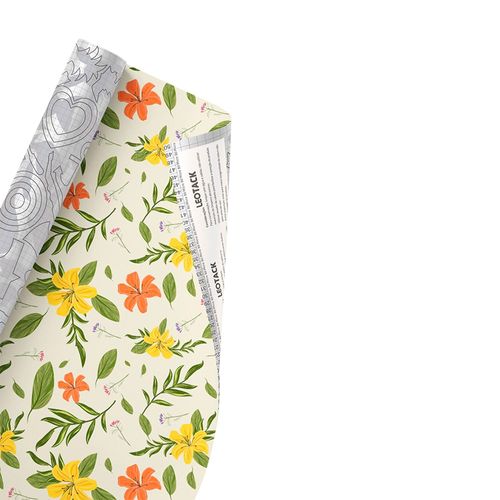 Plástico Adesivo Para Decoração Leotack Lírio 45Cmx10M 80Mic Rolo Leoarte