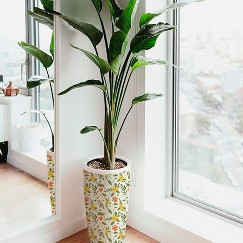 Plástico Adesivo Para Decoração Leotack Lírio 45Cmx10M 80Mic Rolo Leoarte