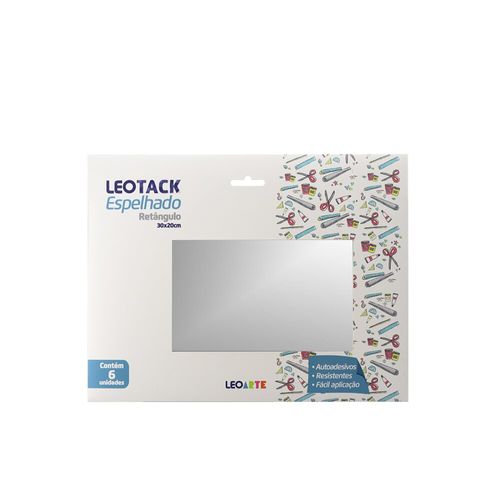 Leotack Espelhado Retangulo 30Cm X 20Cm Conjunto C/ 6Und Leoarte