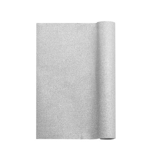 Plástico Adesivo Para Decoração Leotack  Brilho Prata 45 Cmx10M 80 Mic Rolo Leoarte