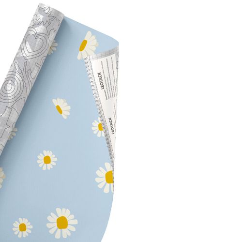 Plástico Adesivo Para Decoração Leotack Soul Garden Margarida Azul 45Cmx10M 80 Mic Rolo Leoarte