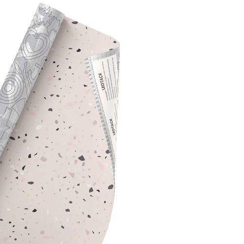 Plástico Adesivo Para Decoração Leotack Terrazo Rose 45Cmx10M 80 Mic Rolo Leoarte