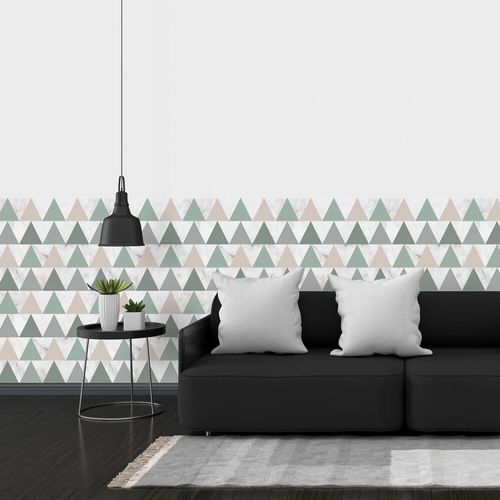 Plástico Adesivo Para Decoração Leotack Triangulos 45Cmx10M 80 Mic Rolo Leoarte
