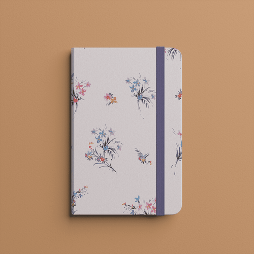 Plástico Adesivo Para Decoração Leotack Floral Lilás 45Cmx10M 80 Mic Rolo - Leoarte
