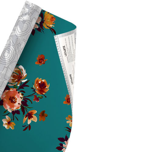Plástico Adesivo Para Decoração Leotack Floral Verde 45Cmx10M 80 Mic Rolo - Leoarte