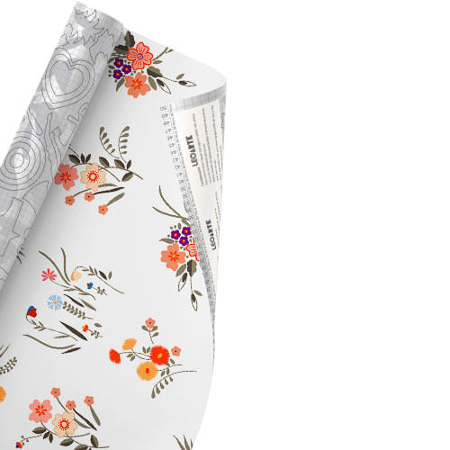 Plástico Adesivo Para Decoração Leotack Floral Branco 45Cmx10M 80 Mic Rolo Leoarte