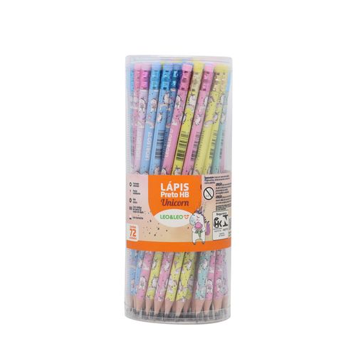 Lápis Grafite Hb Unicórnio C/Borracha Pote/72 Und Leoeleo