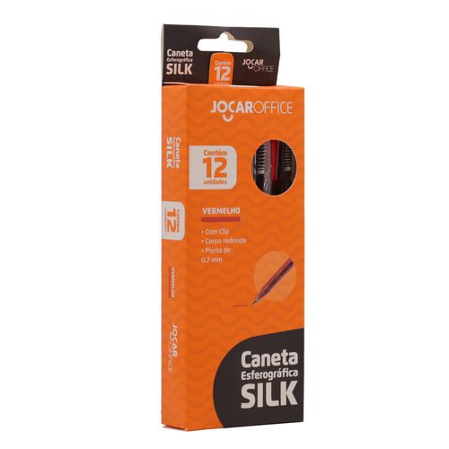 Caneta Esferog.Silk 0.7Mm Vermelho Cx/12Und Jocar Office