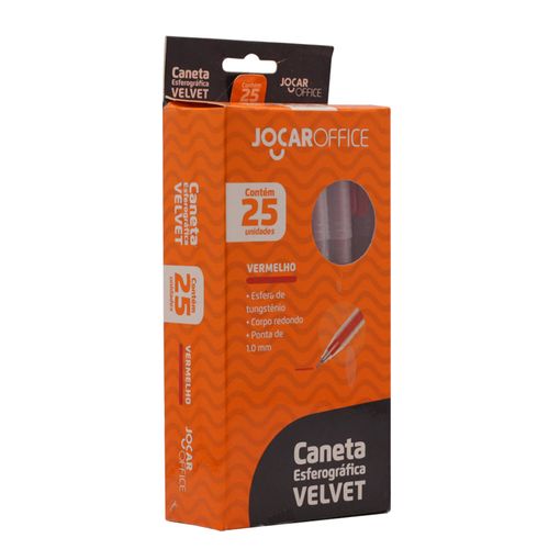 Caneta Esferog.Redonda Velvet Vm 1.0Mm Cx/25Und Jocar Office