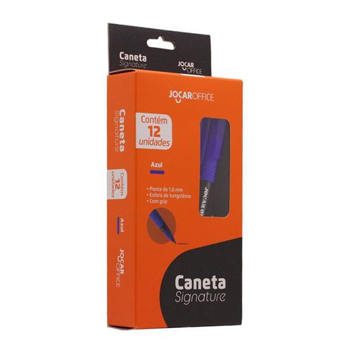 Caneta Esf.Signature Ponta Media 1.0Mm Azul Cx/12 Unid Jocar Office
