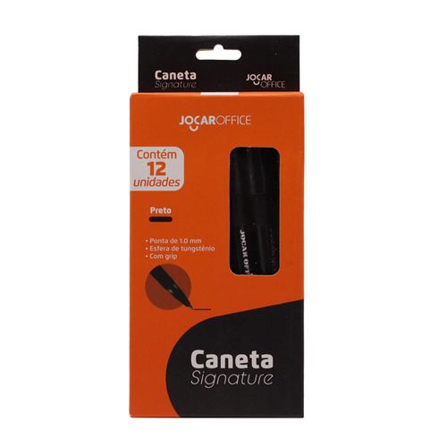 Caneta Esf.Signature Ponta Media 1.0Mm Preto Cx/12 Unid Jocar Office