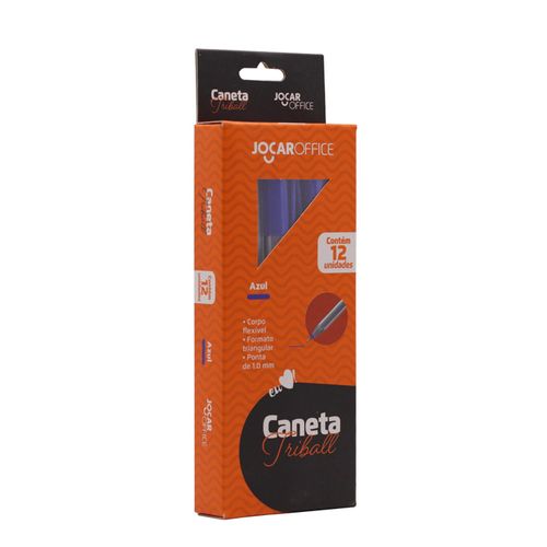Caneta Esf.Triball Ponta Media 1.0Mm Azul Cx/12 Und Jocar Office