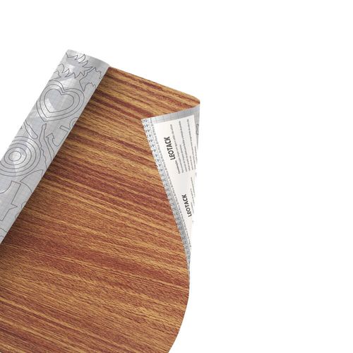 Plástico Adesivo Para Decoração Leotack Madeira Peroba Rosa  45Cmx10M 80Mic Rolo Leoarte