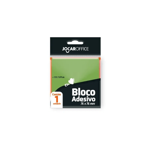 Bloco Adesivo Verde 76Mmx76Mm 100F Cx/24 Blocos Jocar Office