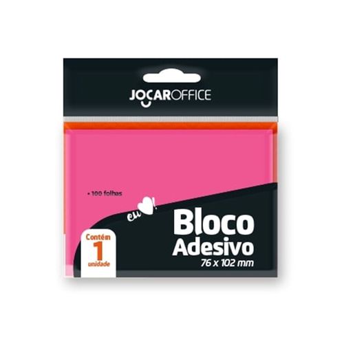 Bloco Adesivo Rosa 76Mmx102Mm 100F Cx/24 Blocos Jocar Office