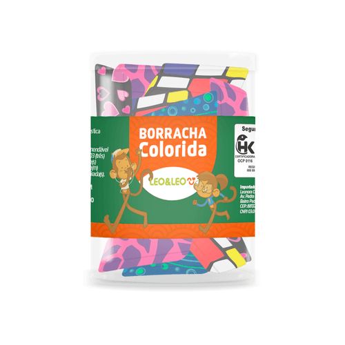 Borracha Colorida Pote C/24Und Leoeleo
