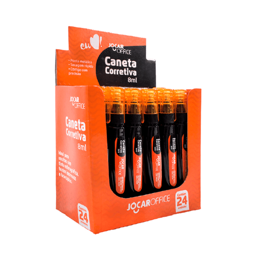 Corretivo Caneta 8Ml Cx/24 Ponta Metalica  Jocar Office