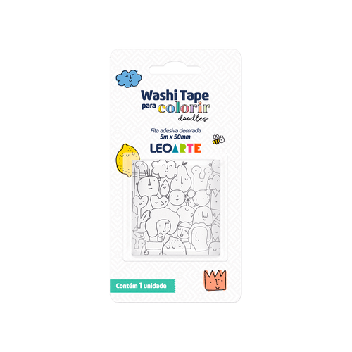 Washi Tape Colorir Doodles 50Mmx5M 1 Und Leoarte