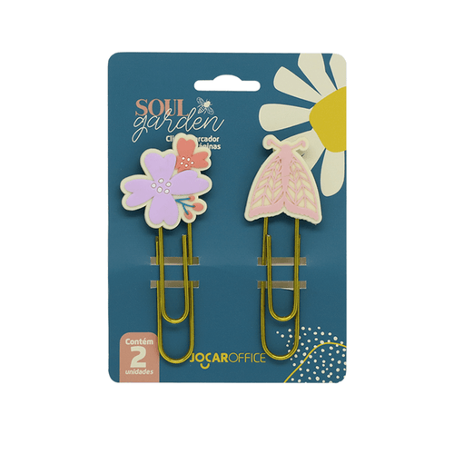 Clipes Soul Garden Borboleta 7,5Cm Blister C/ 2 Und Jocar Office