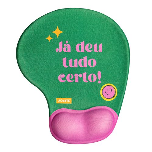 Mouse Pad Ergonômico Positive Vibes Feliz Blister C/1 Und Leo Arte