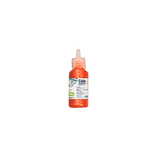 Cola Com Brilho 20G Laranja Pct/6 Tubos Leoarte