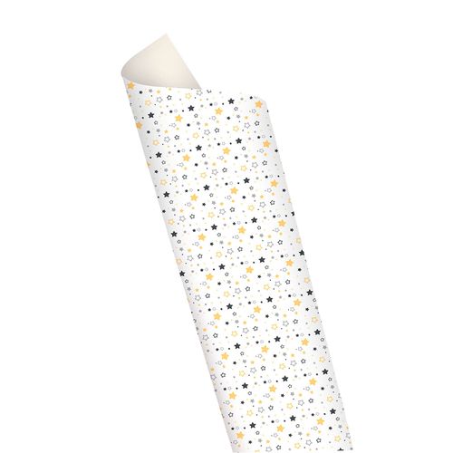 Placa Eva Estampa 40Cmx60Cm Estrela Branco Pct/5 Folhas Leoarte