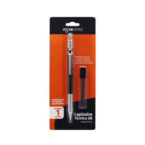 Lapiseira Técnica 2B 0.7 Com Tubo De Grafite Caixa C/ 12 Blister Jocar Office