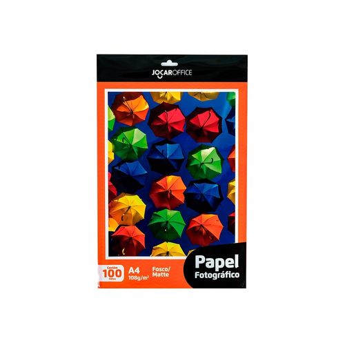 Papel Foto Fosco/Matte A4 108Gm2 Pct/100F Jocar Office